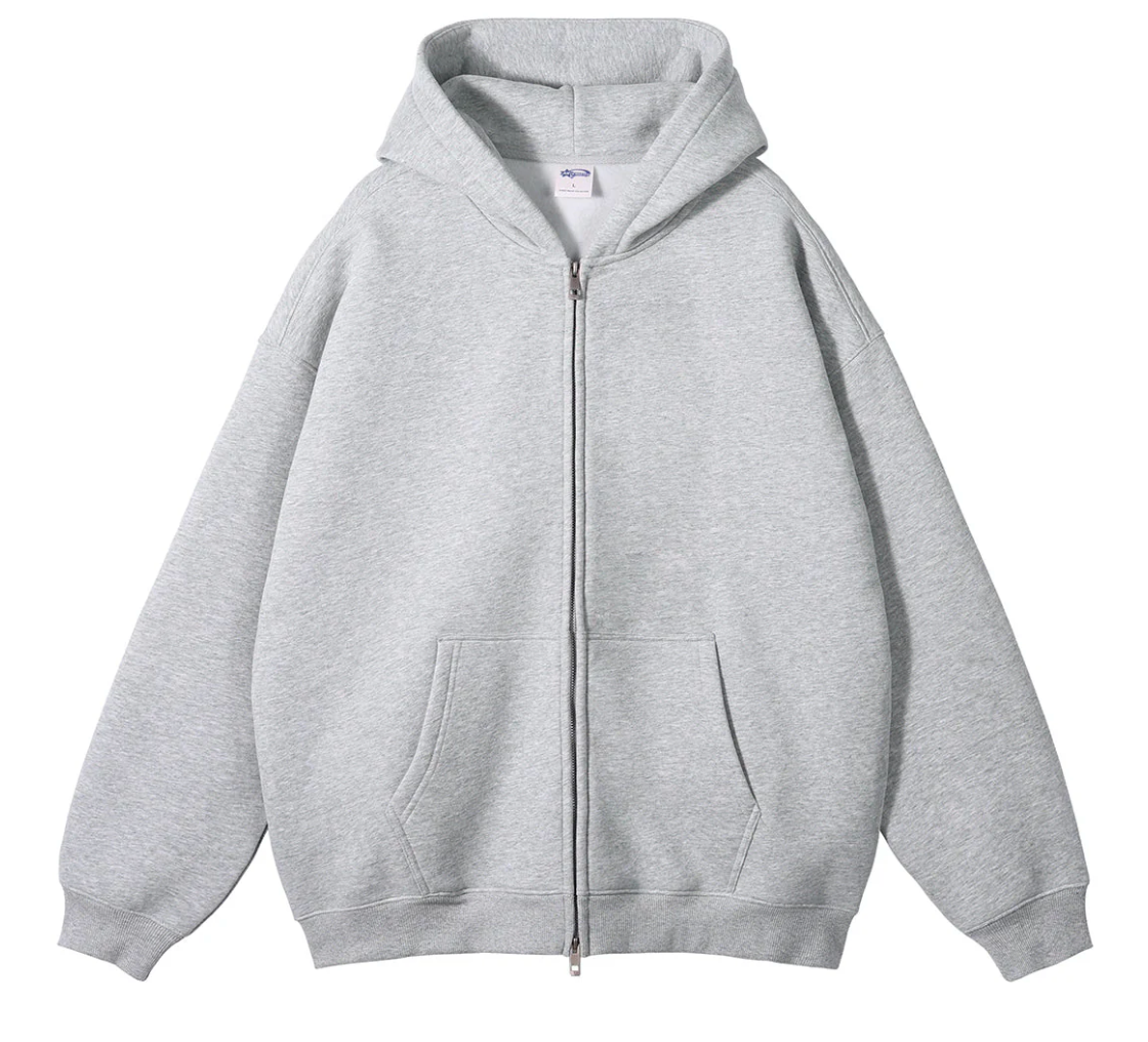 Everyday Light Grey Zip Hoodie