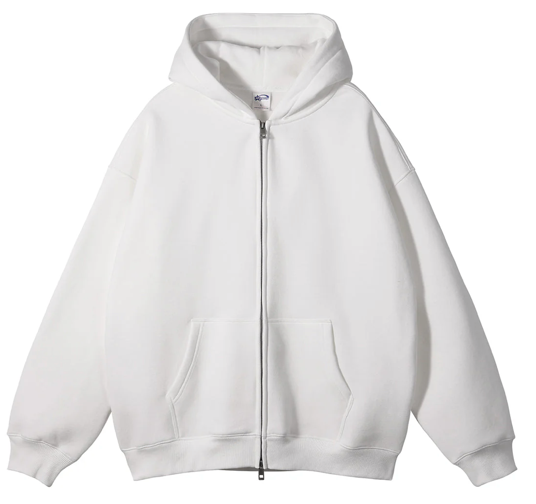 Everyday Cream White Zip Hoodie