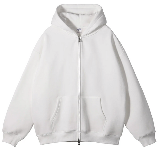 Everyday Cream White Zip Hoodie