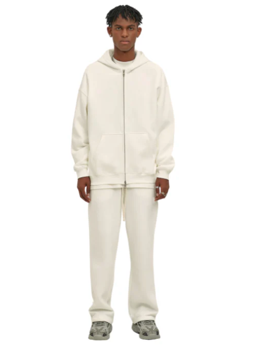 Everyday Cream White Zip Hoodie